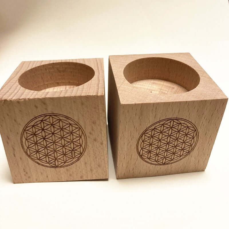 2Pcs Wooden Altar Candle Holders