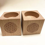 2Pcs Wooden Altar Candle Holders