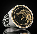 Gold Trimmed Norse Wolf (Viking Ring)