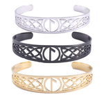 Nordic  Runes Bangle Cuff Bracelet