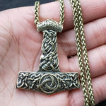 Mjolnir Thor's Hammer Trinity Pendant Necklace