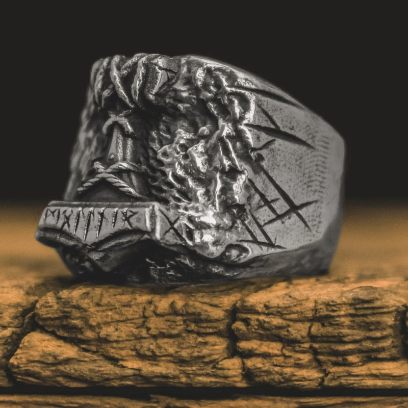 Mjolnir Ring (Thor Hammer Viking Ring)