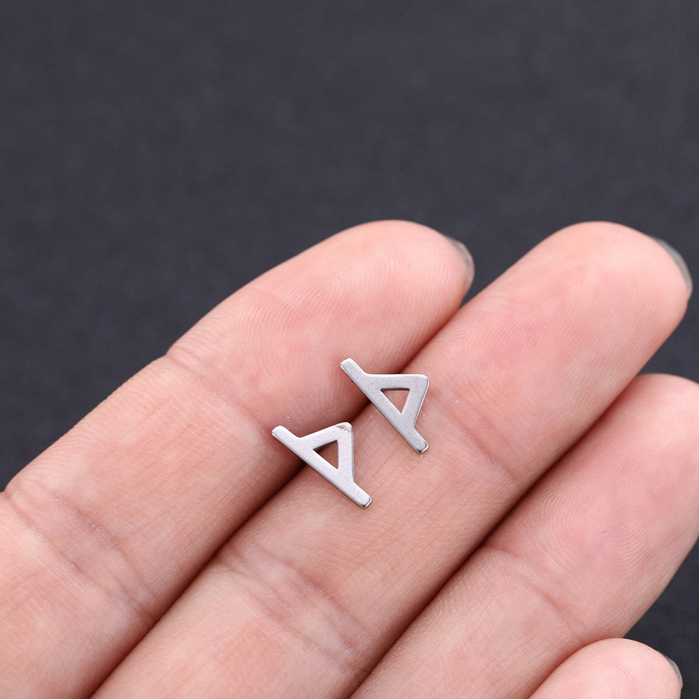 Viking Futhark Runes Stud Earrings