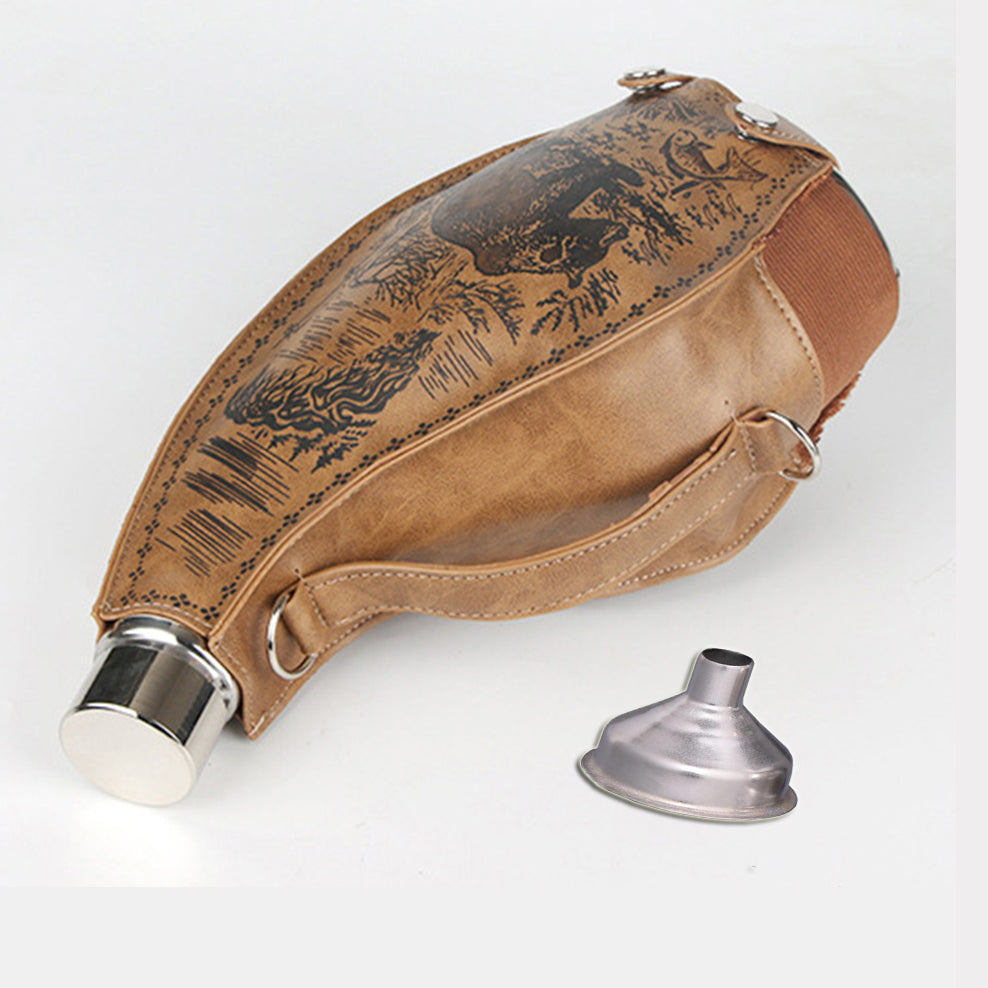 Stainless Steel Contoured Viking Flask