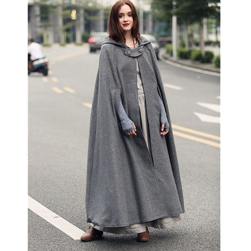 Women Long Hooded Cloak