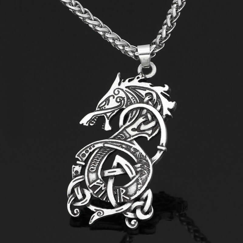 Fenrir Wolf Norse Pendant Necklace