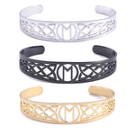 Nordic  Runes Bangle Cuff Bracelet