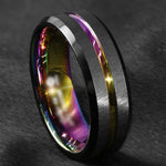 Black Rainbow Tungsten Ring