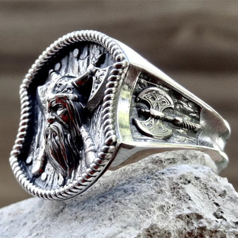 Thor Hammer Double Axe Viking Ring