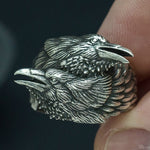 Viking Raven Ring Hugin and Munin