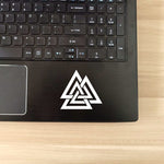 white valknut sticker laptop