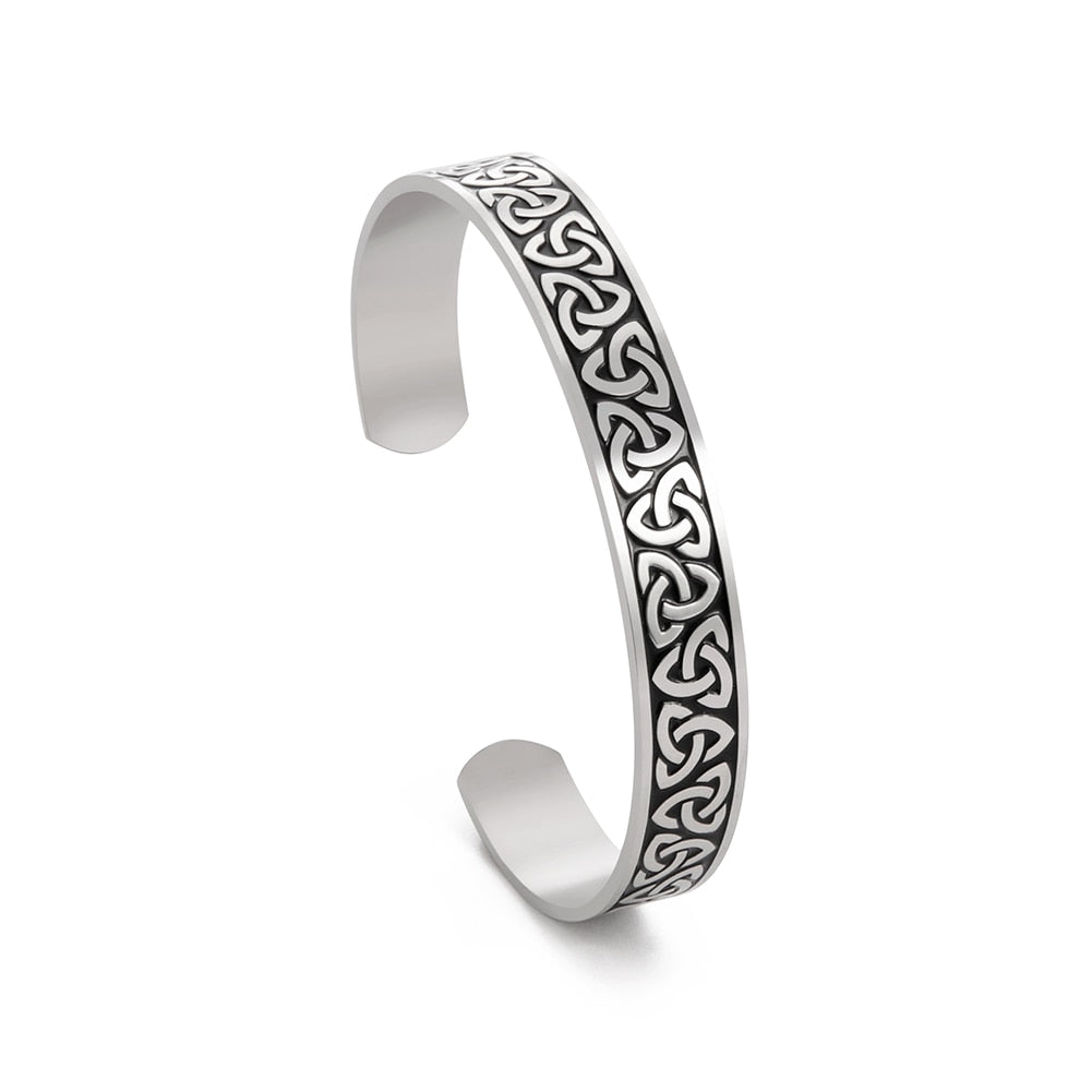 Triquetra Celtic Knot Viking Cuff Bangle