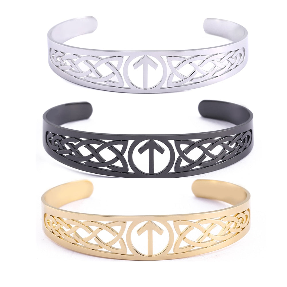 Nordic  Runes Bangle Cuff Bracelet