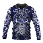 Odin Blue Tattoo Viking Hoodie