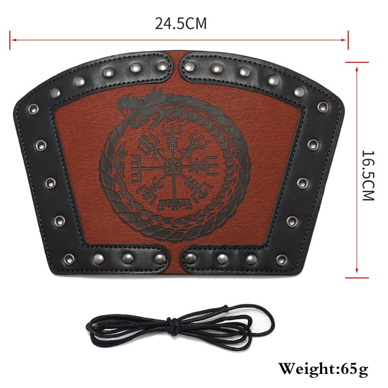 Jormungandr Viking Compass Leather Wristband