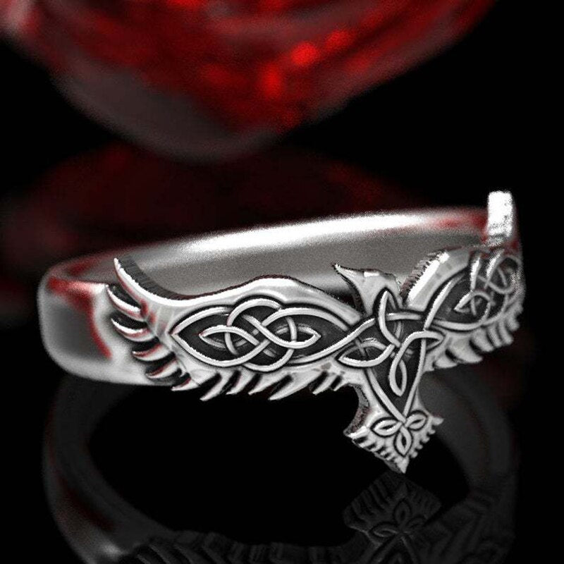 Viking Ravens Celtic Ring