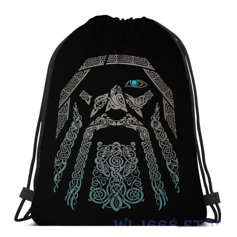Norse God Odin Drawstring Bag
