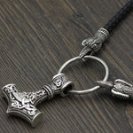 MJOLNIR WITH RAVEN HEADS VIKING NECKLACE - THOR'S LEGACY