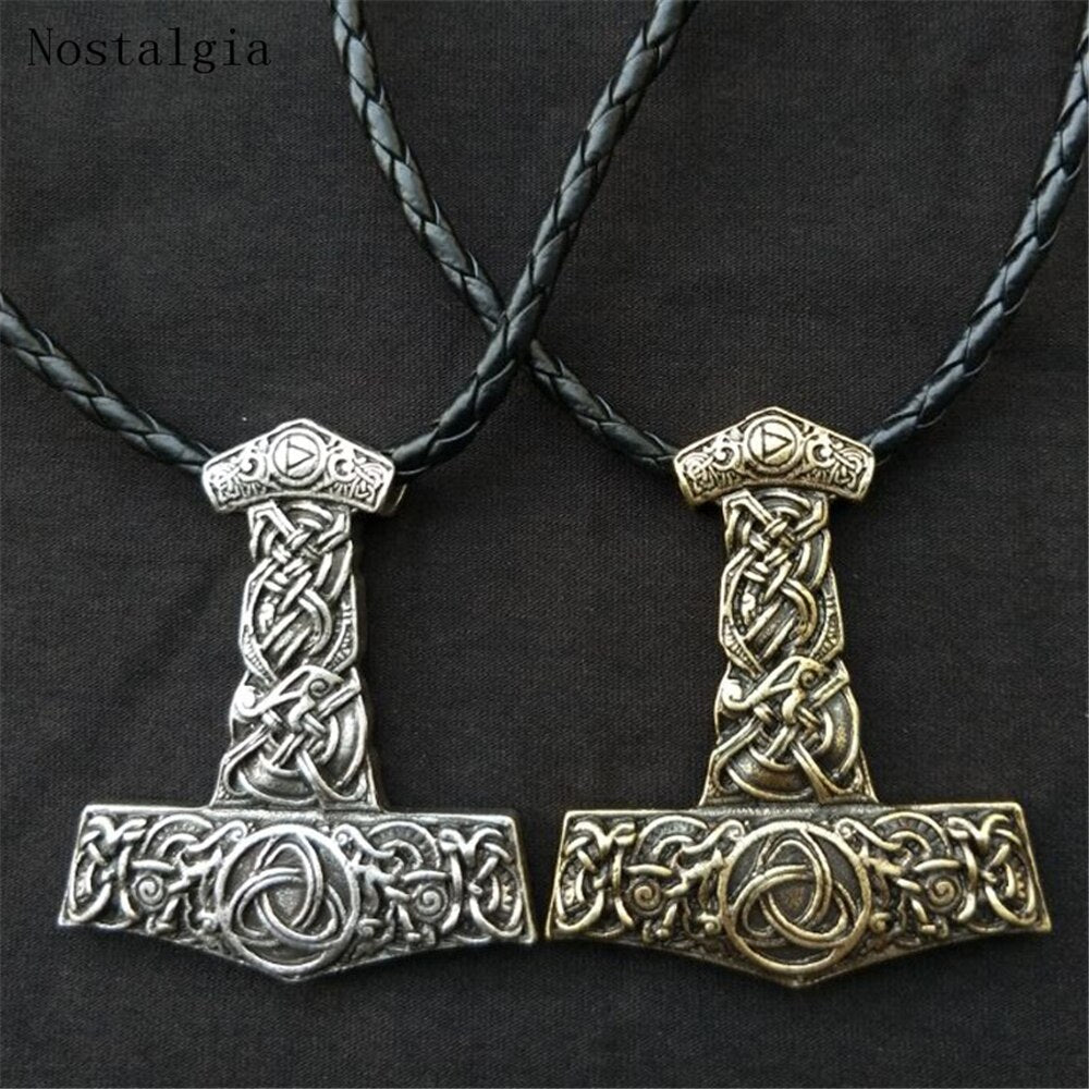 Mjolnir Thor's Hammer Trinity Pendant Necklace