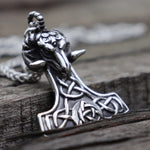 Thor's Hammer Mjolnir Goat Necklace