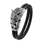 Fenrir Wolf Leather Bracelet