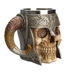 Viking Head Skull Horn Mug