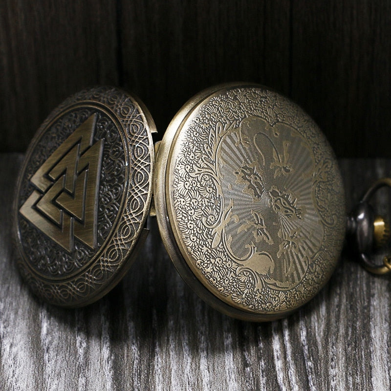 Valknut Norse Viking Pocket Watch