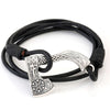 Dragon's Head Axe Wrap Leather Bracelet