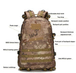 45L Large Capacity Military Digital Camouflage Tactical Backpack