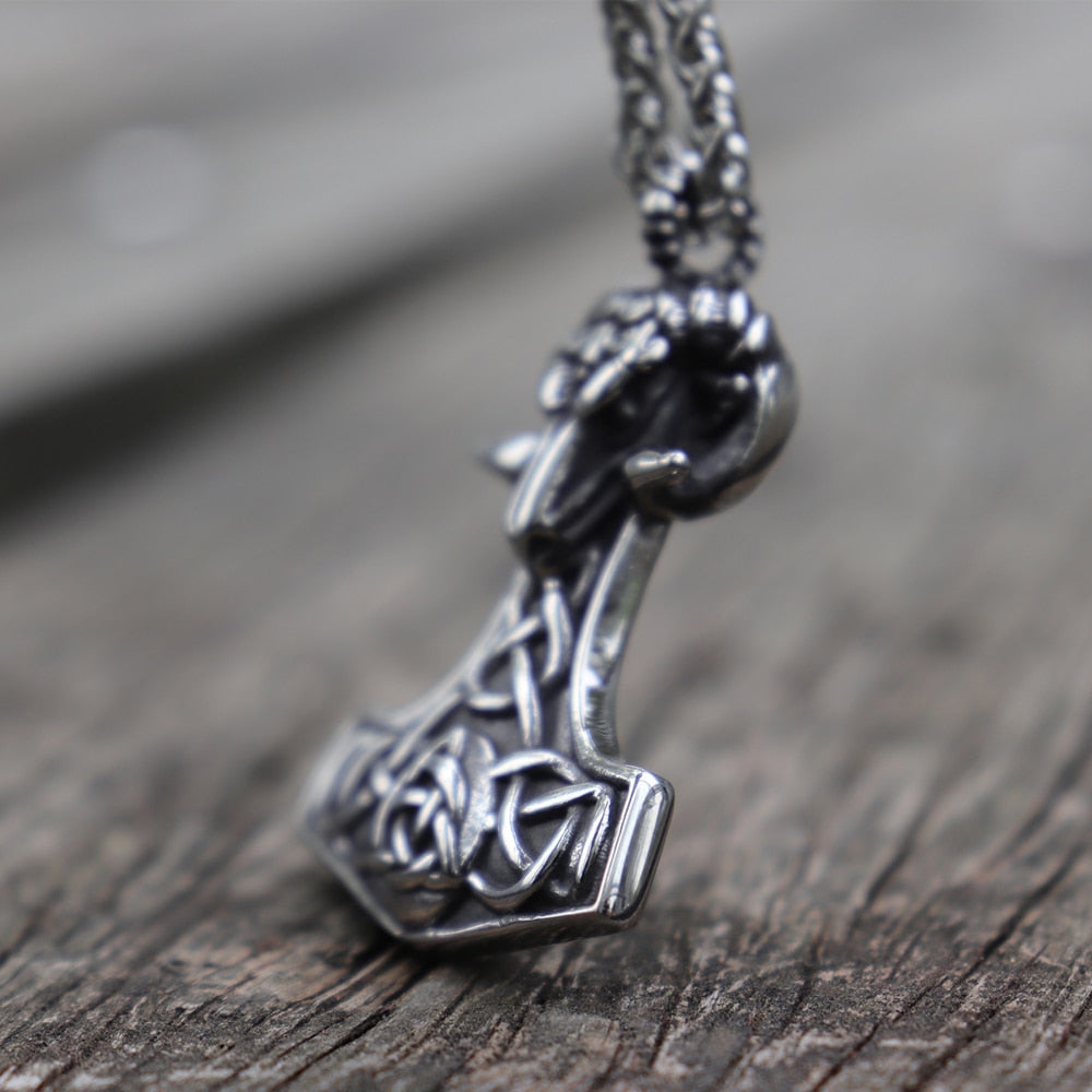 Thor's Hammer Mjolnir Goat Necklace