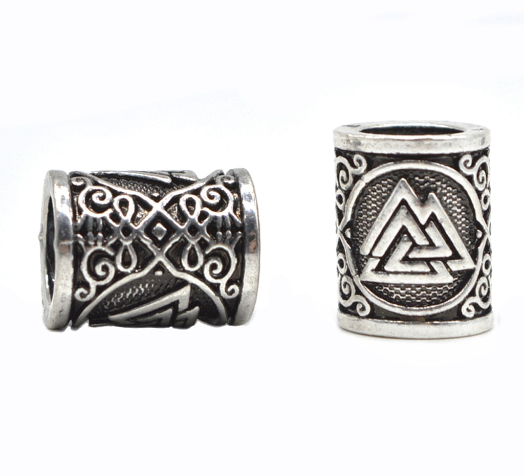 Vegvisir Valknut Runes Beard Beads Set