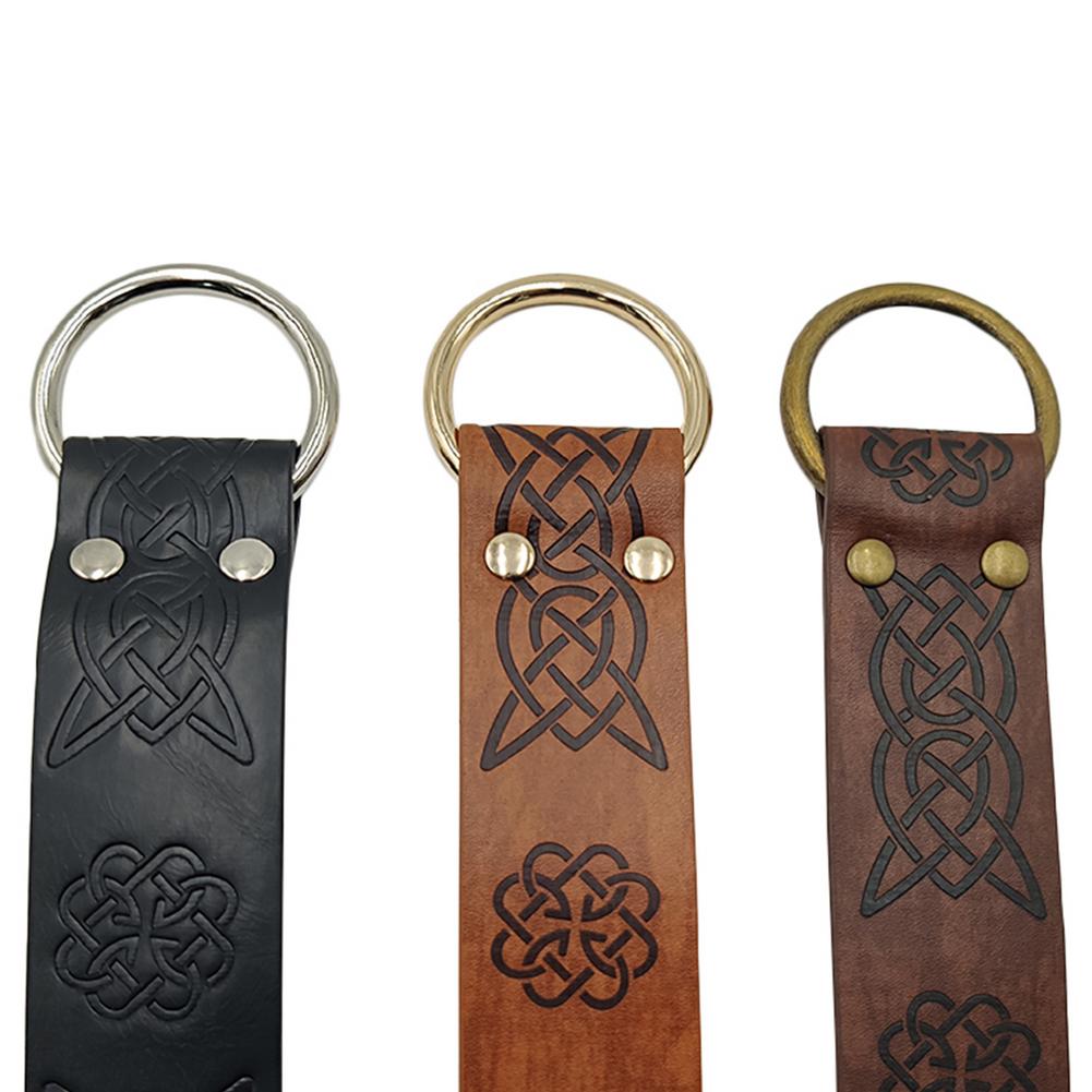 Medieval Embossed Viking Vegvisir PU Leather Belt Retro