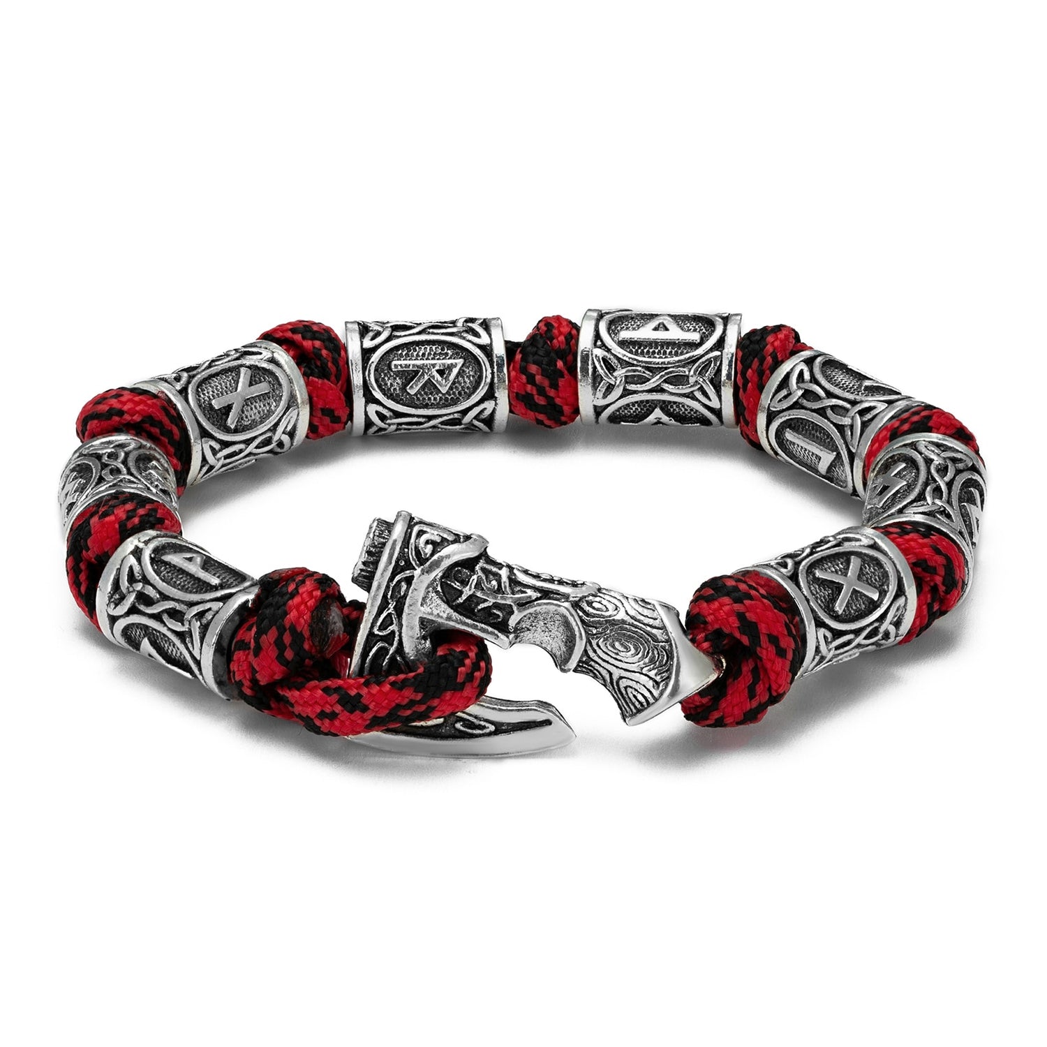 Viking Axe Rune Beads Paracord Bracelet