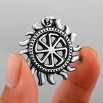 Slavic Sun Wheel Pendant Necklace