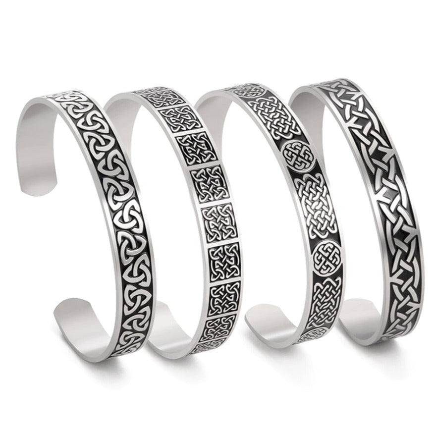 Triquetra Celtic Knot Viking Cuff Bangle