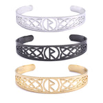 Nordic  Runes Bangle Cuff Bracelet