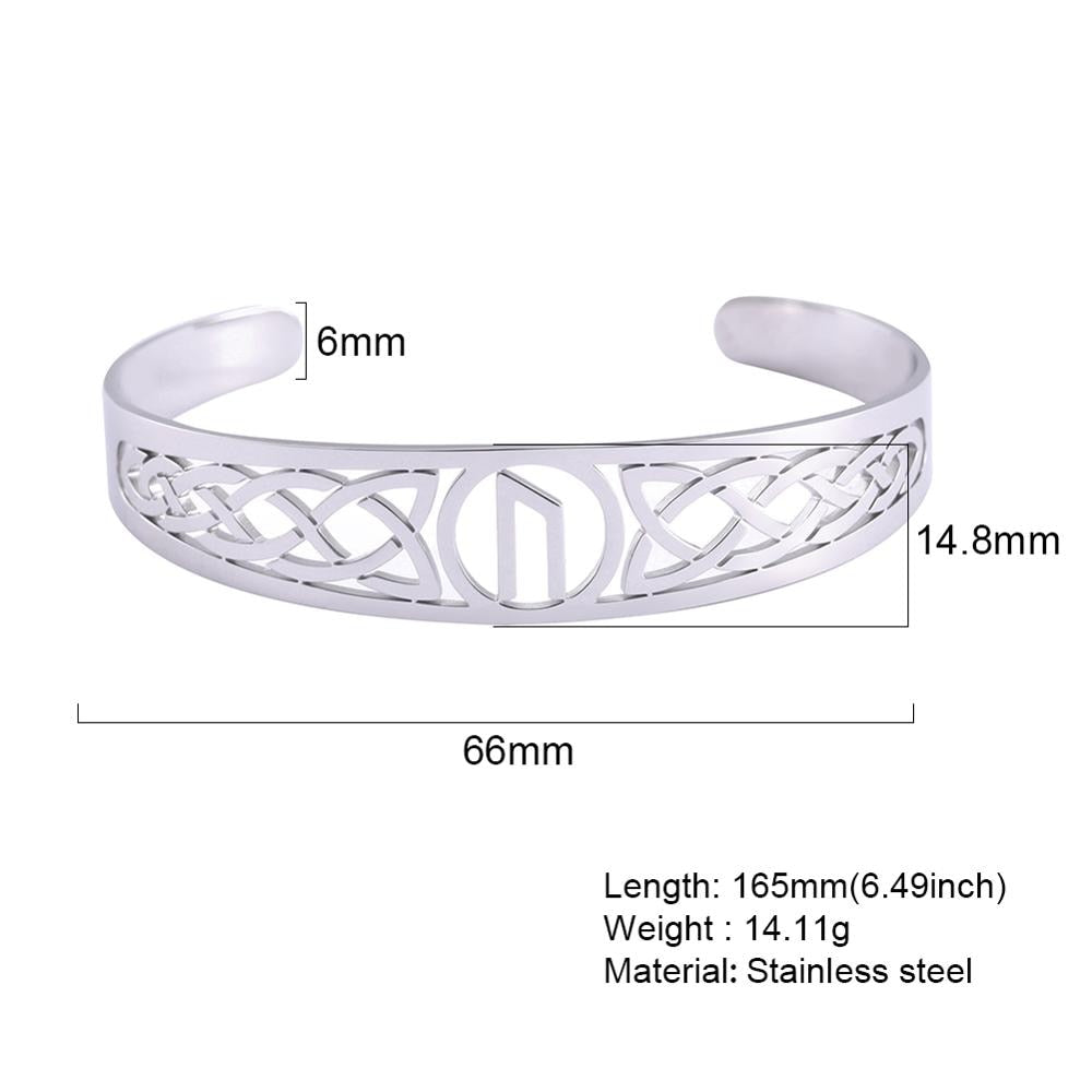 Nordic  Runes Bangle Cuff Bracelet