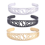 Nordic  Runes Bangle Cuff Bracelet