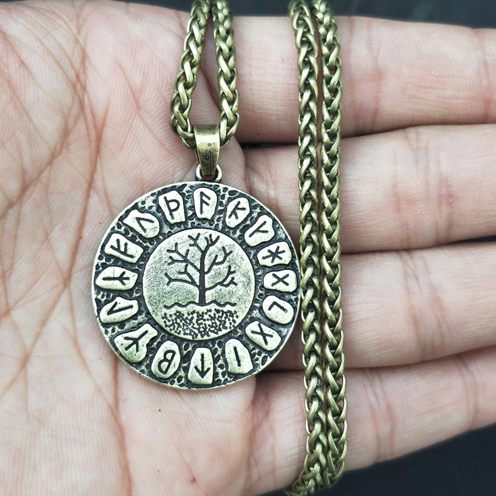 Vikings Runes Yggdrasil Tree of Life Pendant Necklace