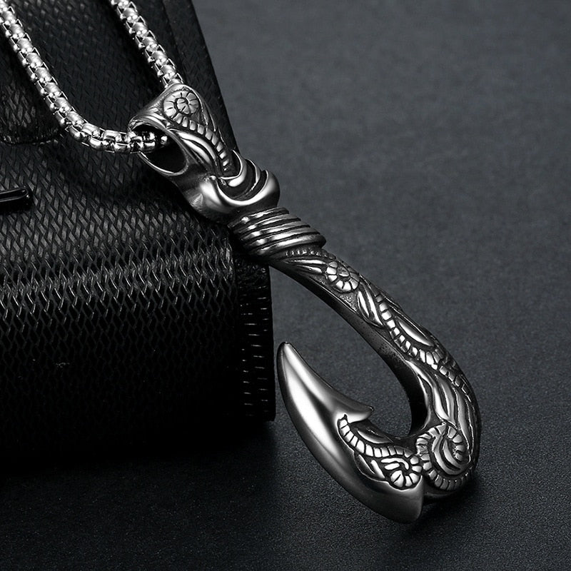 Viking Necklace With Fish Hook Pendant