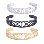 Nordic  Runes Bangle Cuff Bracelet