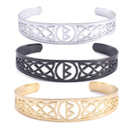 Nordic  Runes Bangle Cuff Bracelet