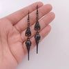 Raven Skull Drop Earrings