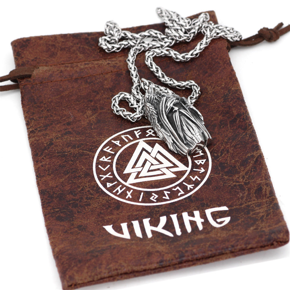 VIKING NECKLACE - ODIN & RAVEN'S