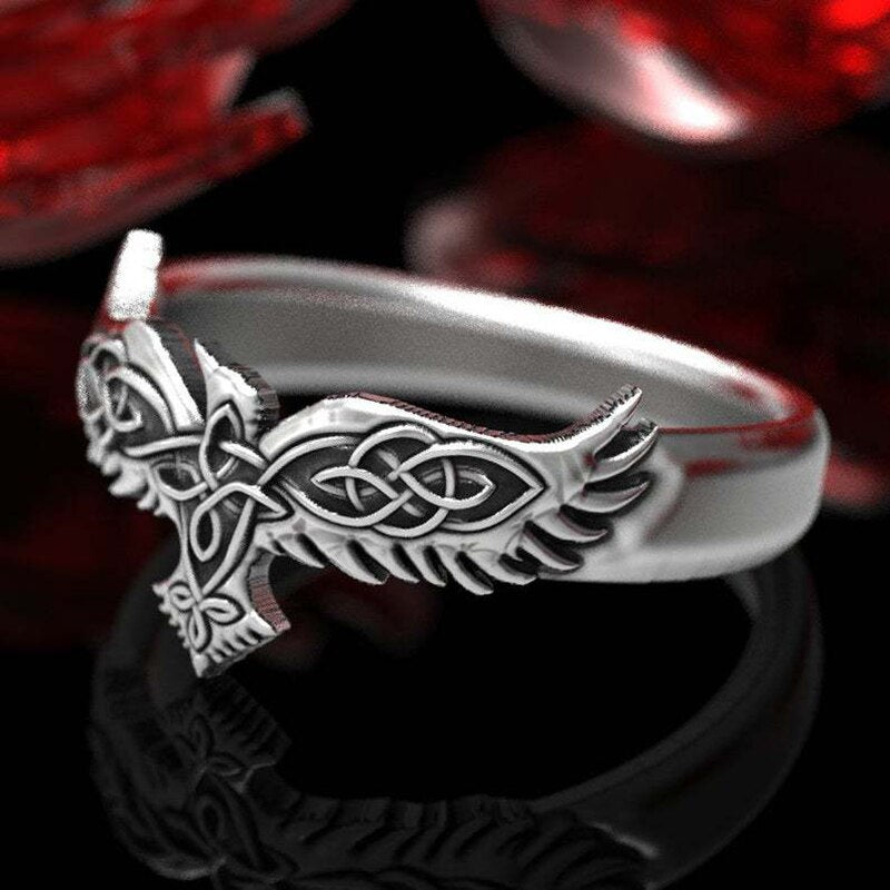 Viking Ravens Celtic Ring