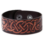 Odin's Ravens Stamped and Dyed Leather Bracelet