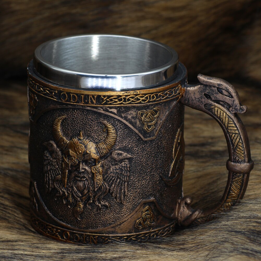 Odin With Ravens Stainless Steel Tankard Mug