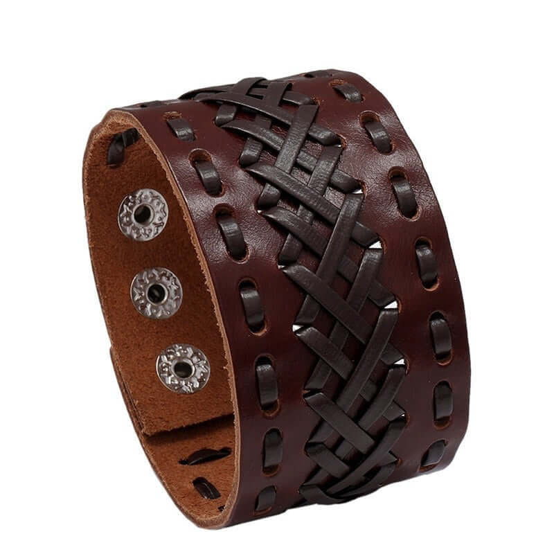 Braided Leather Cuff Bracelet