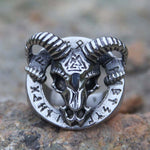Goat Skull Adjustable Viking Ring