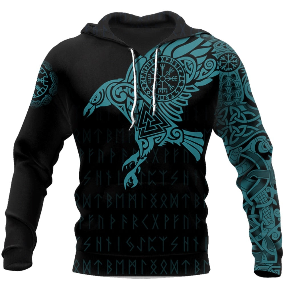 Norse Raven 3D Print (Viking Hoodie)